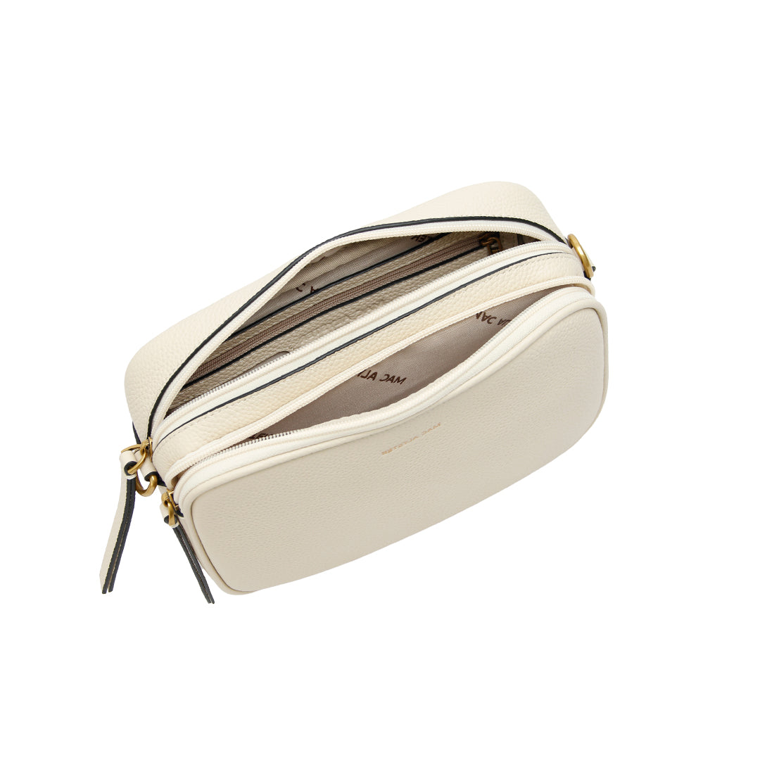 Sac trotteur GIULIA ETE pour femme en cuir ECRU de haut