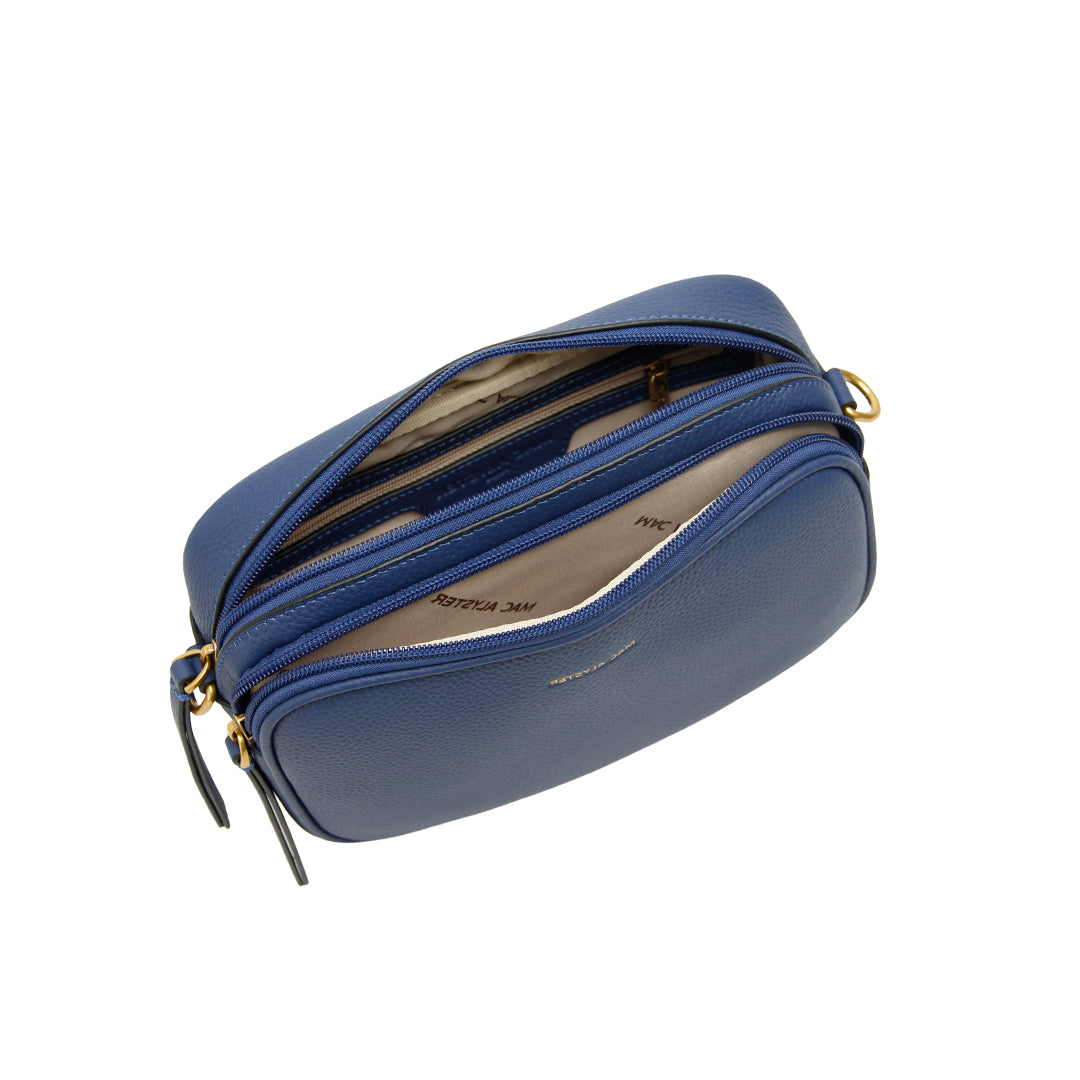 Sac trotteur GIULIA ETE pour femme en cuir MARINE de haut