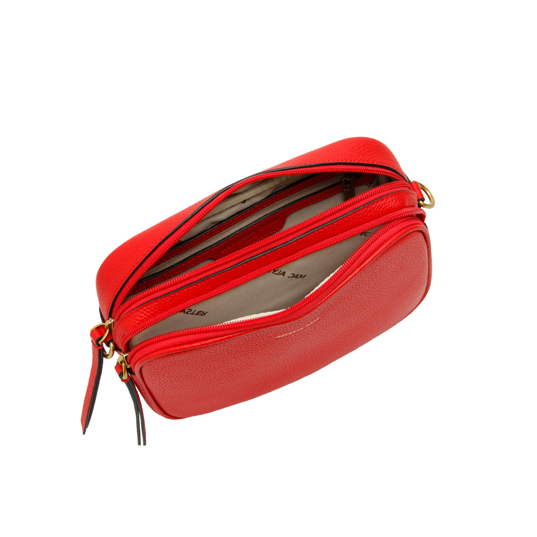 Sac trotteur GIULIA ETE pour femme en cuir ROUGE de haut