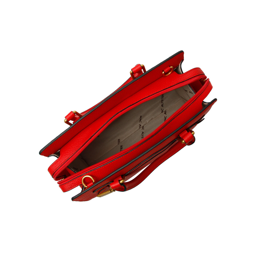 Sac porté main GIULIA pour femme en cuir ROUGE de haut