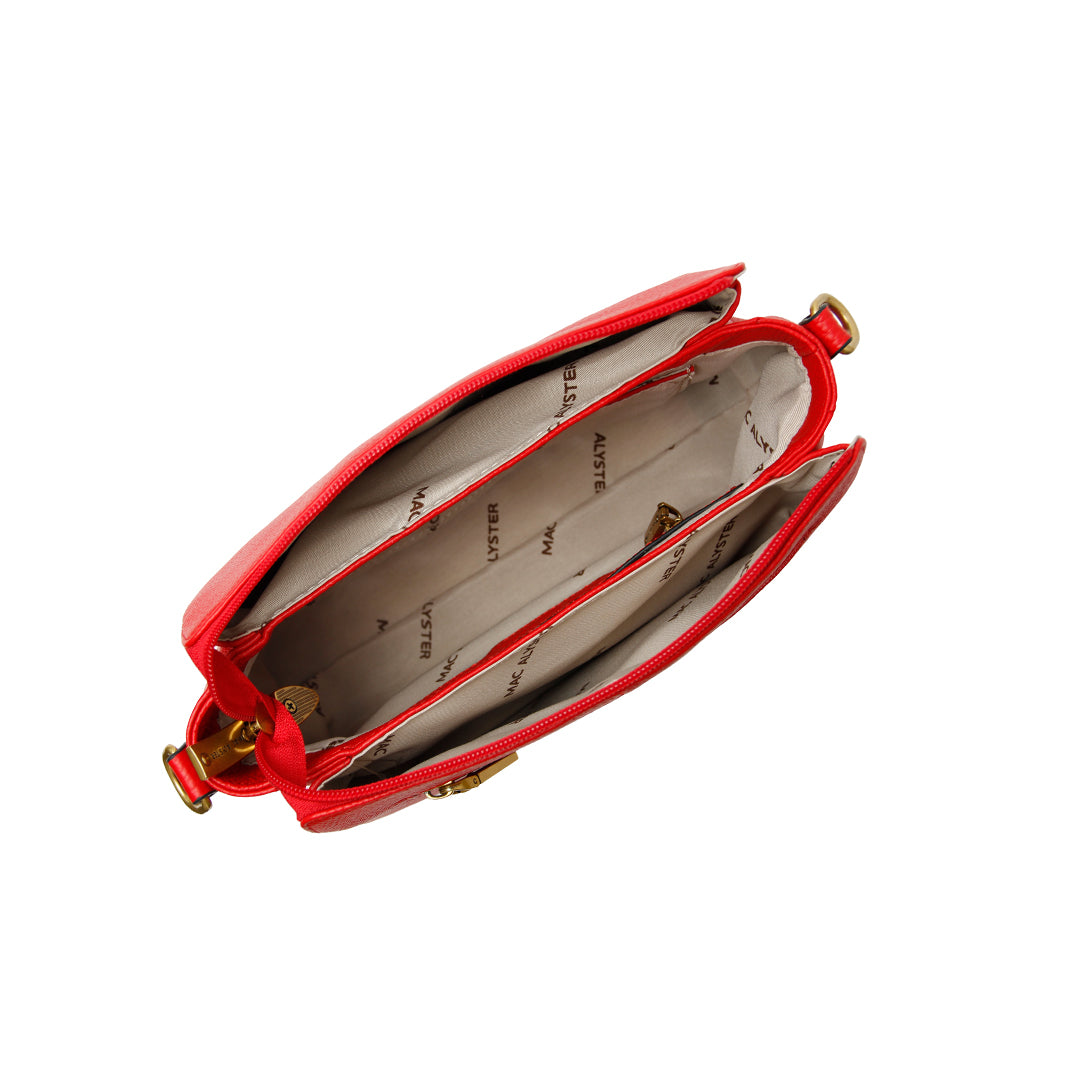 Sac trotteur GIULIA en cuir de vachette ROUGE de haut