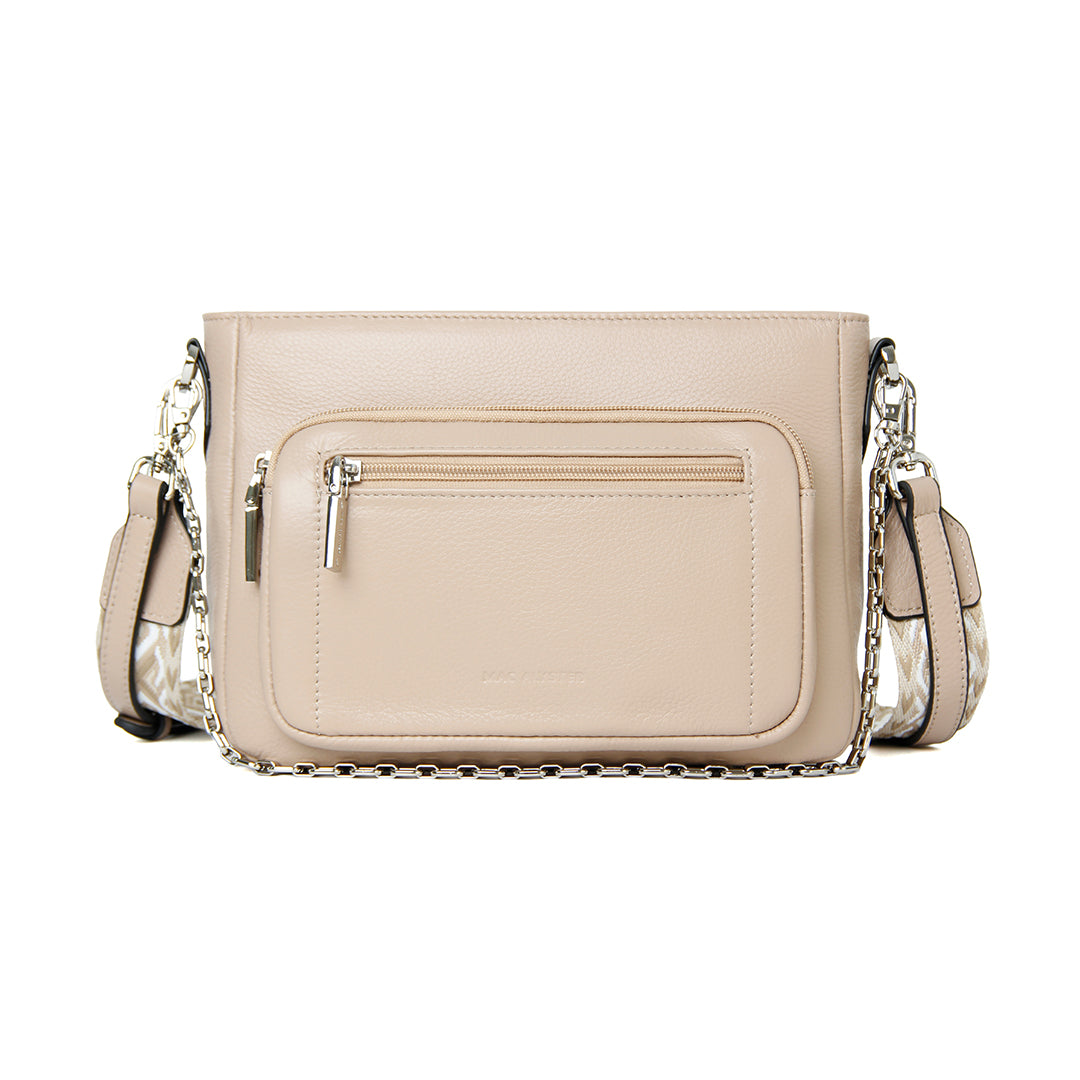 Sac trotteur DANA en cuir de vachette SABLE de face