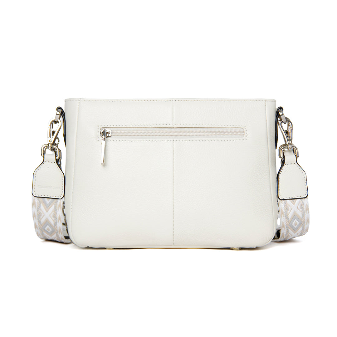 Sac trotteur DANA en cuir de vachette ECRU de dos