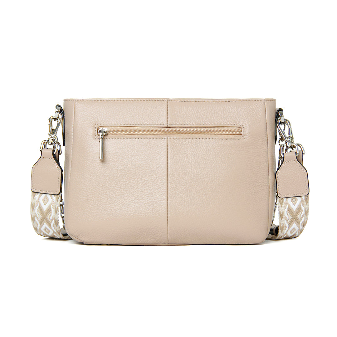 Sac trotteur DANA en cuir de vachette SABLE de dos