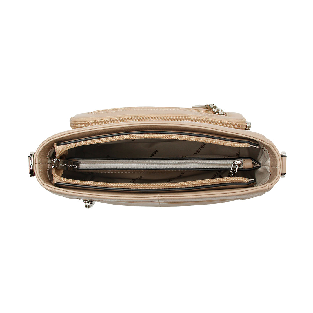 Sac trotteur DANA en cuir de vachette SABLE de haut