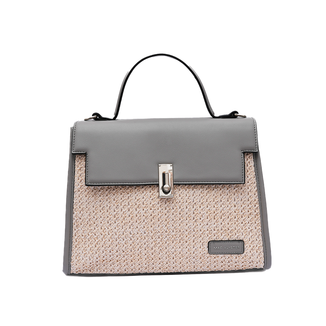 Sac porté main NICE  en matière synthétique GRIS de face