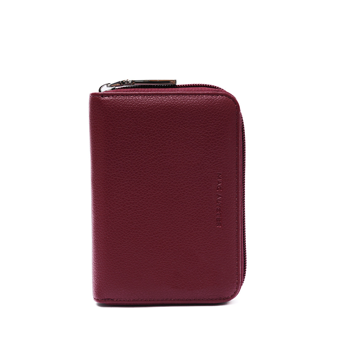 Porte monnaie zippée PETITE MAROQUINERIE synthétique CARMIN de face