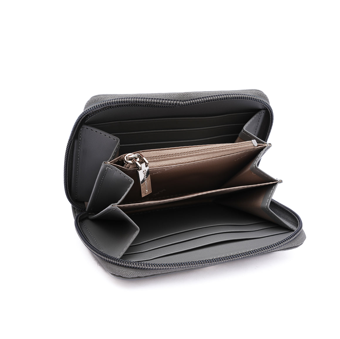 Porte monnaie zippée PETITE MAROQUINERIE synthétique GRIS en détail