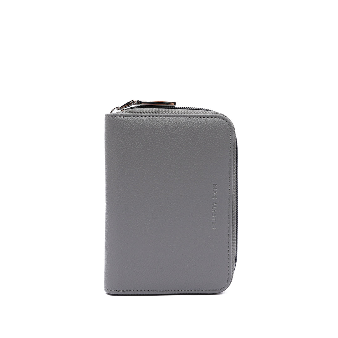 Porte monnaie zippée PETITE MAROQUINERIE synthétique GRIS de face