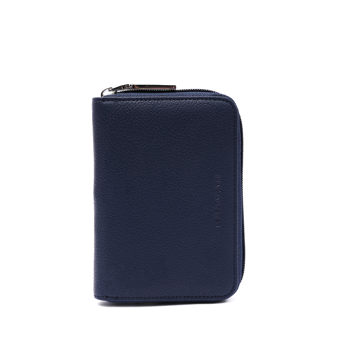 Porte monnaie zippée PETITE MAROQUINERIE synthétique MARINE de face