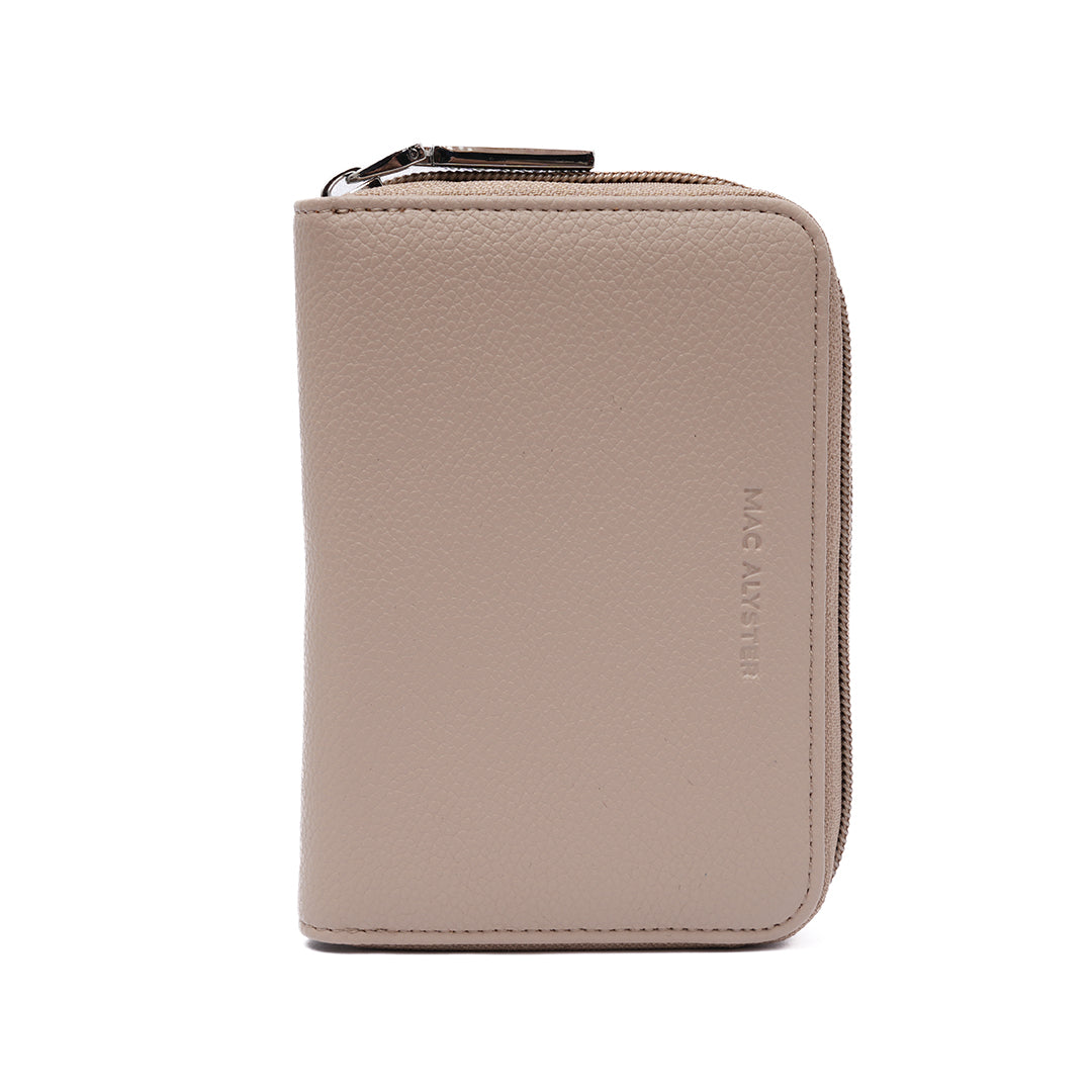 Porte monnaie zippée PETITE MAROQUINERIE synthétique NOUGAT de face