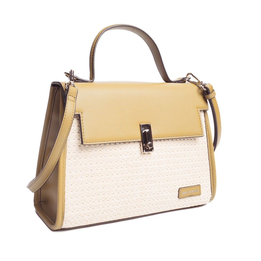 Sac porté main NICE en matière synthétique NATUREL de trois-quarts