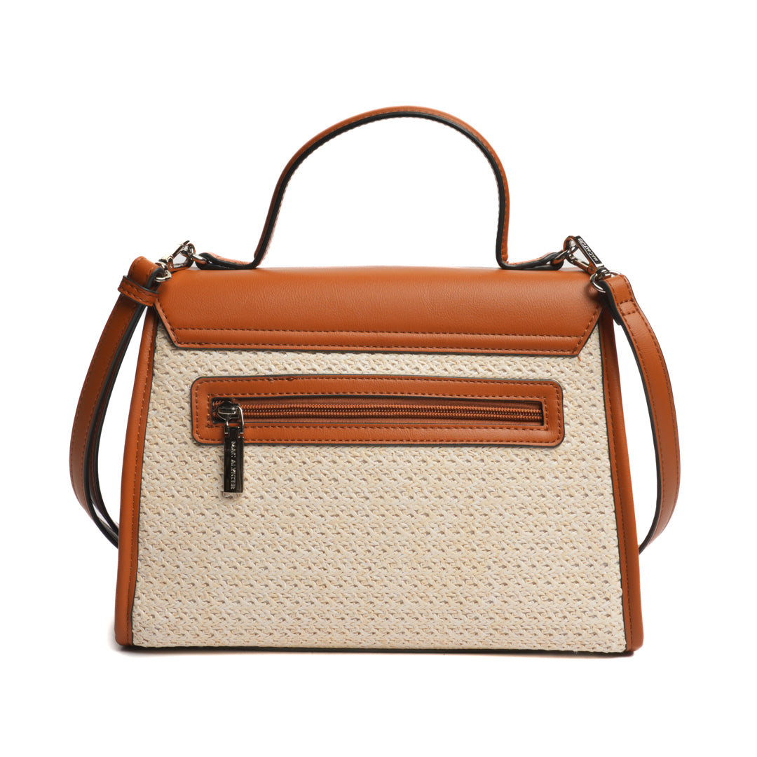 Sac porté main NICE en matière synthétique COGNAC de dos