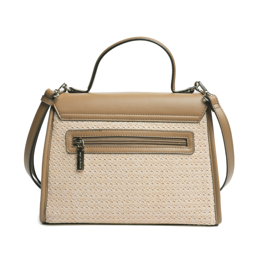 Sac porté main NICE en matière synthétique TAUPE de dos