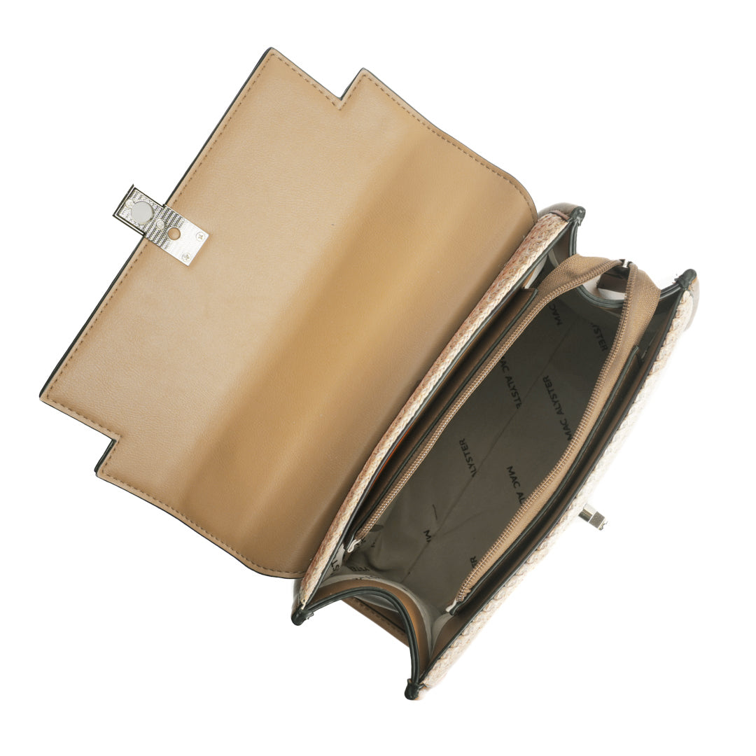 Sac porté main NICE en matière synthétique TAUPE de haut