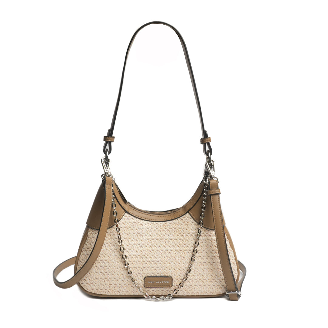 Sac trotteur NICE en matière synthétique TAUPE de face