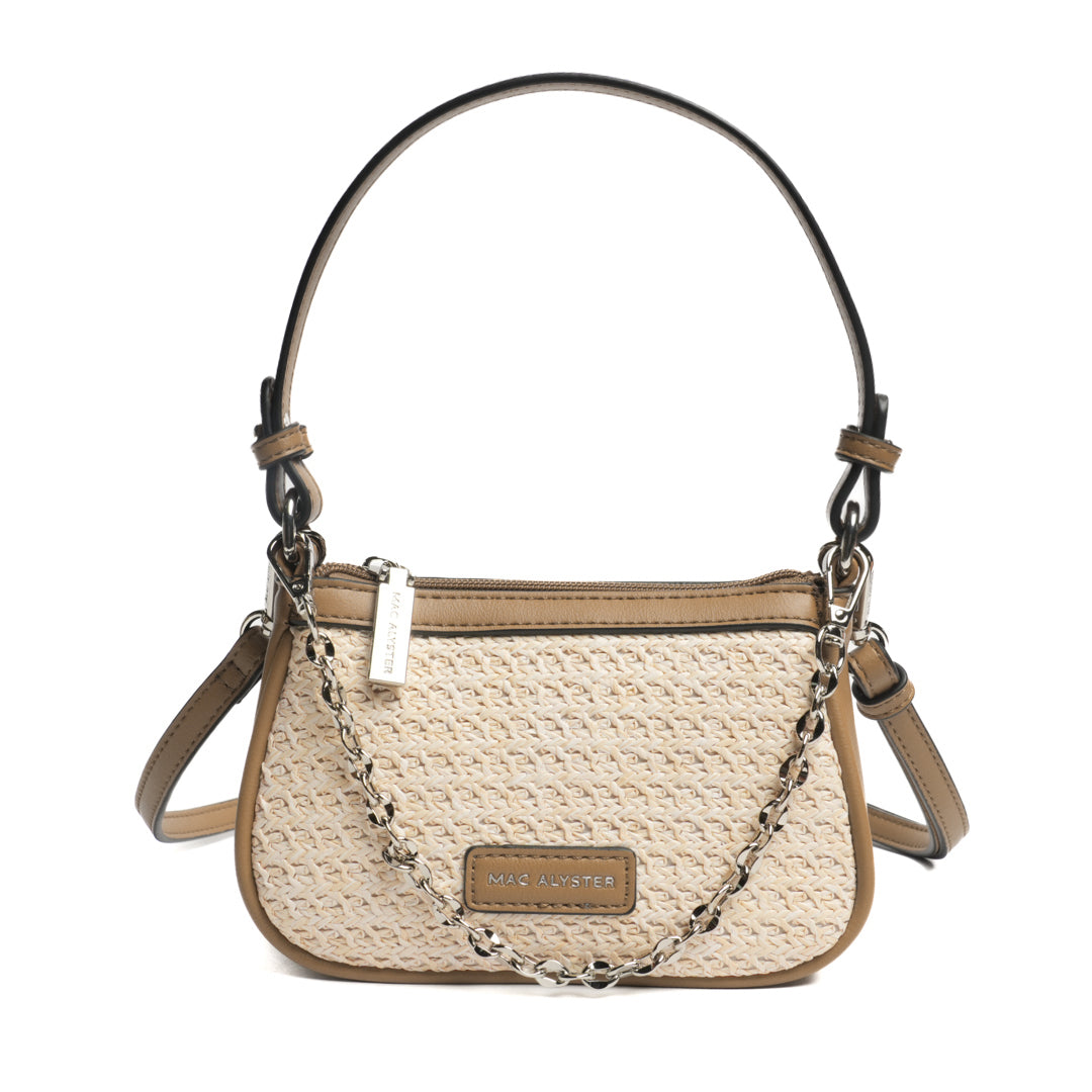 Mini sac trotteur NICE en matière synthétique TAUPE de face