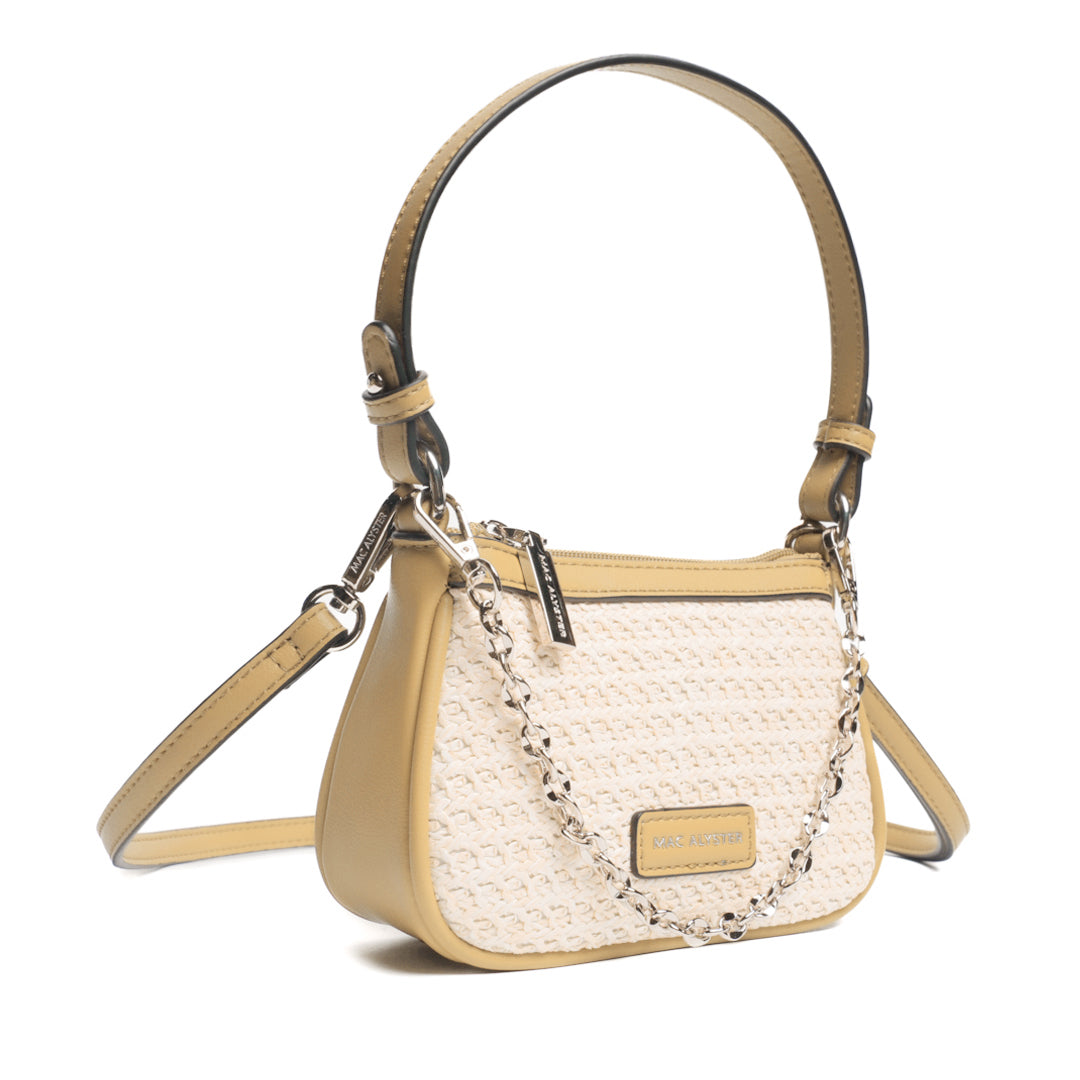 Mini sac trotteur NICE en matière synthétique NATUREL de trois-quarts