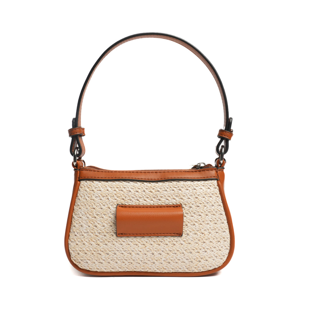 Mini sac trotteur NICE en matière synthétique COGNAC de dos