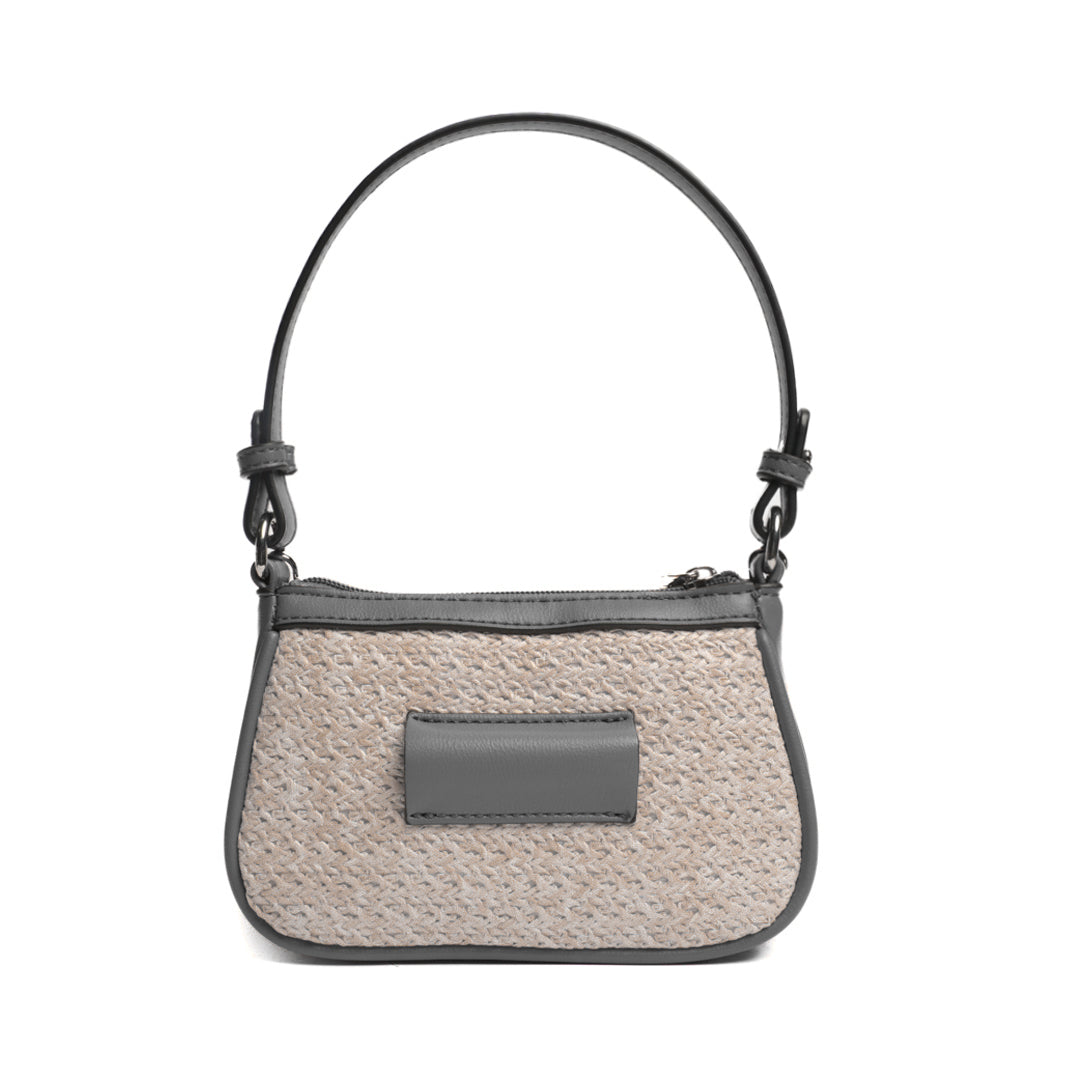 Mini sac trotteur NICE en matière synthétique GRIS de dos