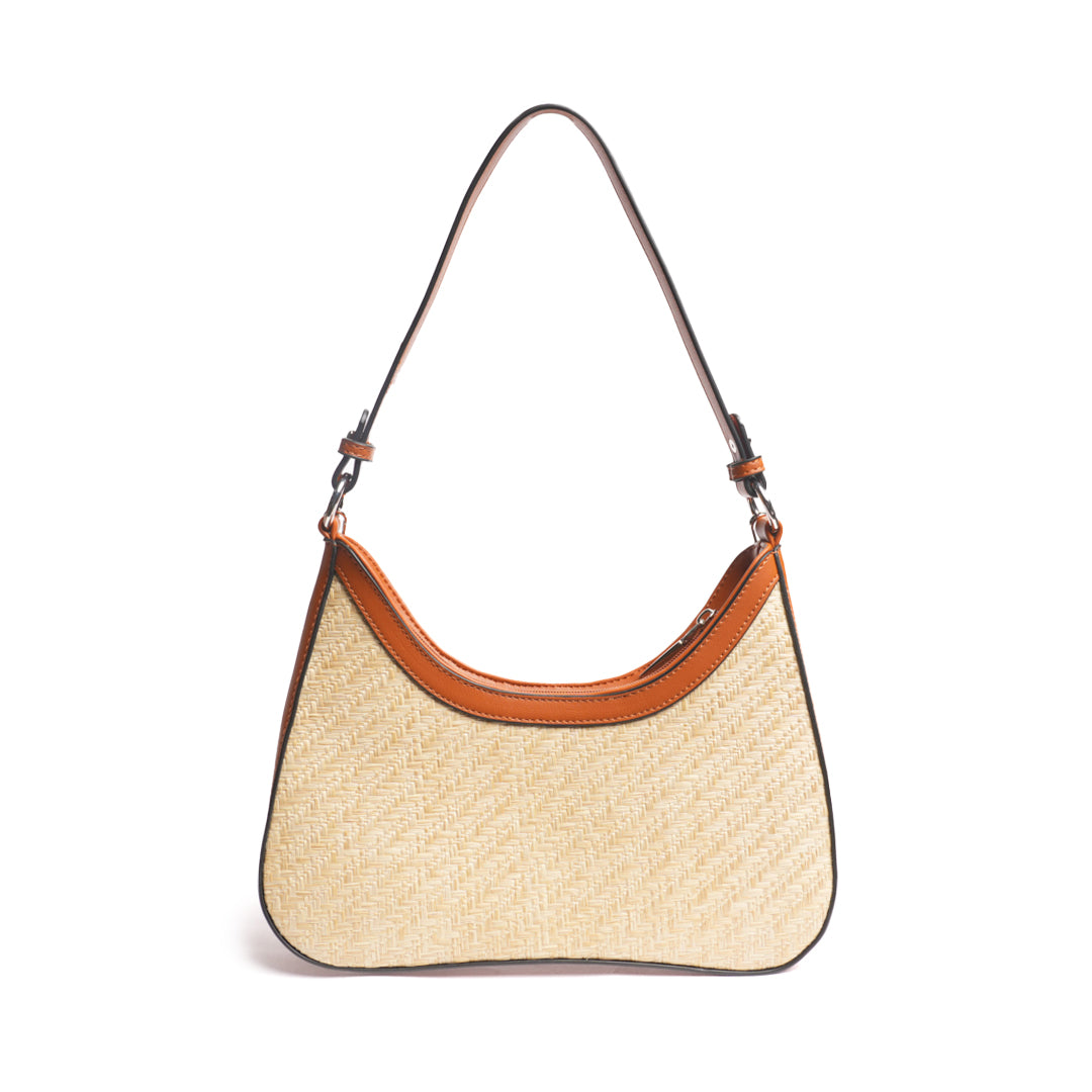 Sac baguette PANAMA en matière synthétique COGNAC de dos