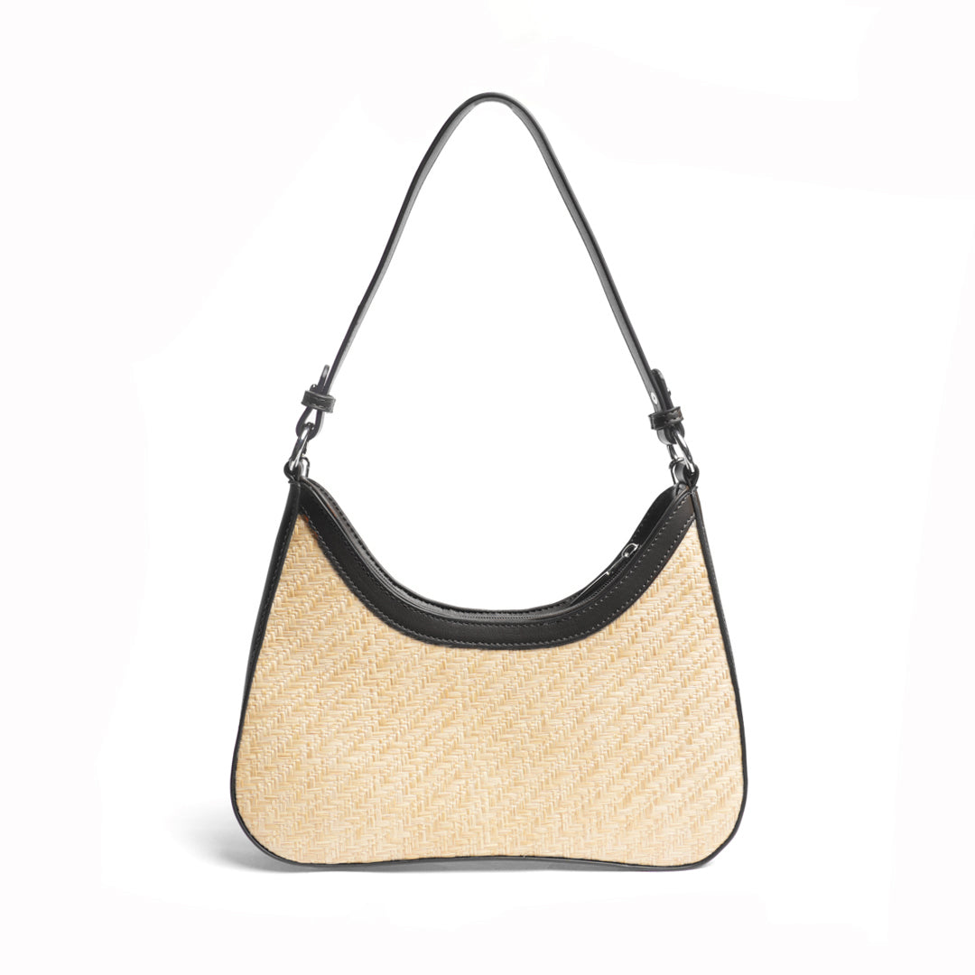Sac baguette PANAMA en matière synthétique NOIR de dos