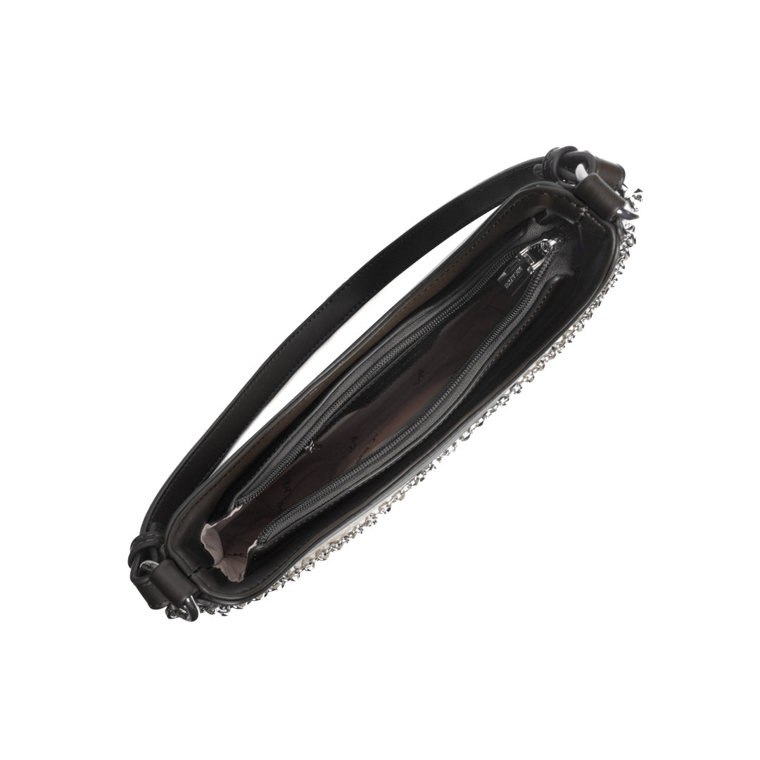 Sac baguette PANAMA en matière synthétique NOIR de haut