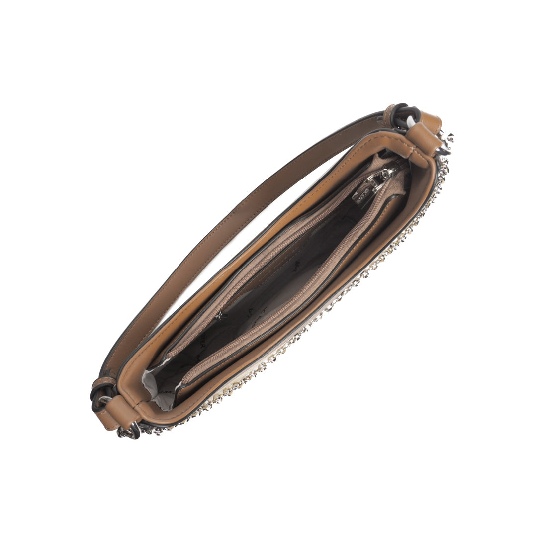 Sac baguette PANAMA en matière synthétique TAUPE de haut