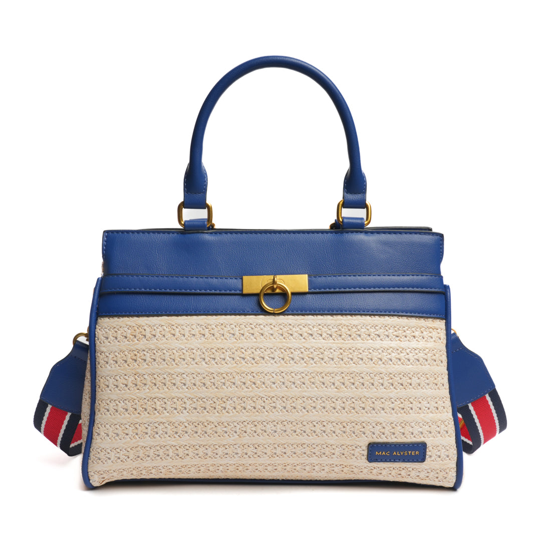 Sac porté main DEAUVILLE en matière synthétique NAVY de face