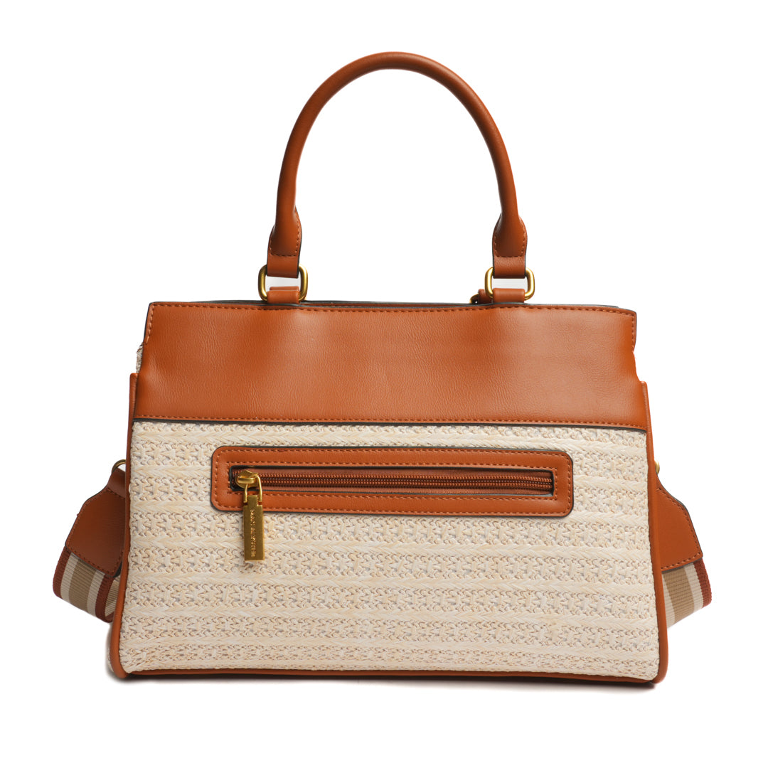 Sac porté main DEAUVILLE en matière synthétique COGNAC de dos