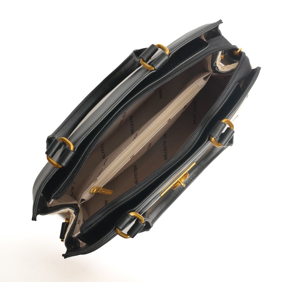 Sac porté main DEAUVILLE en matière synthétique NOIR de haut