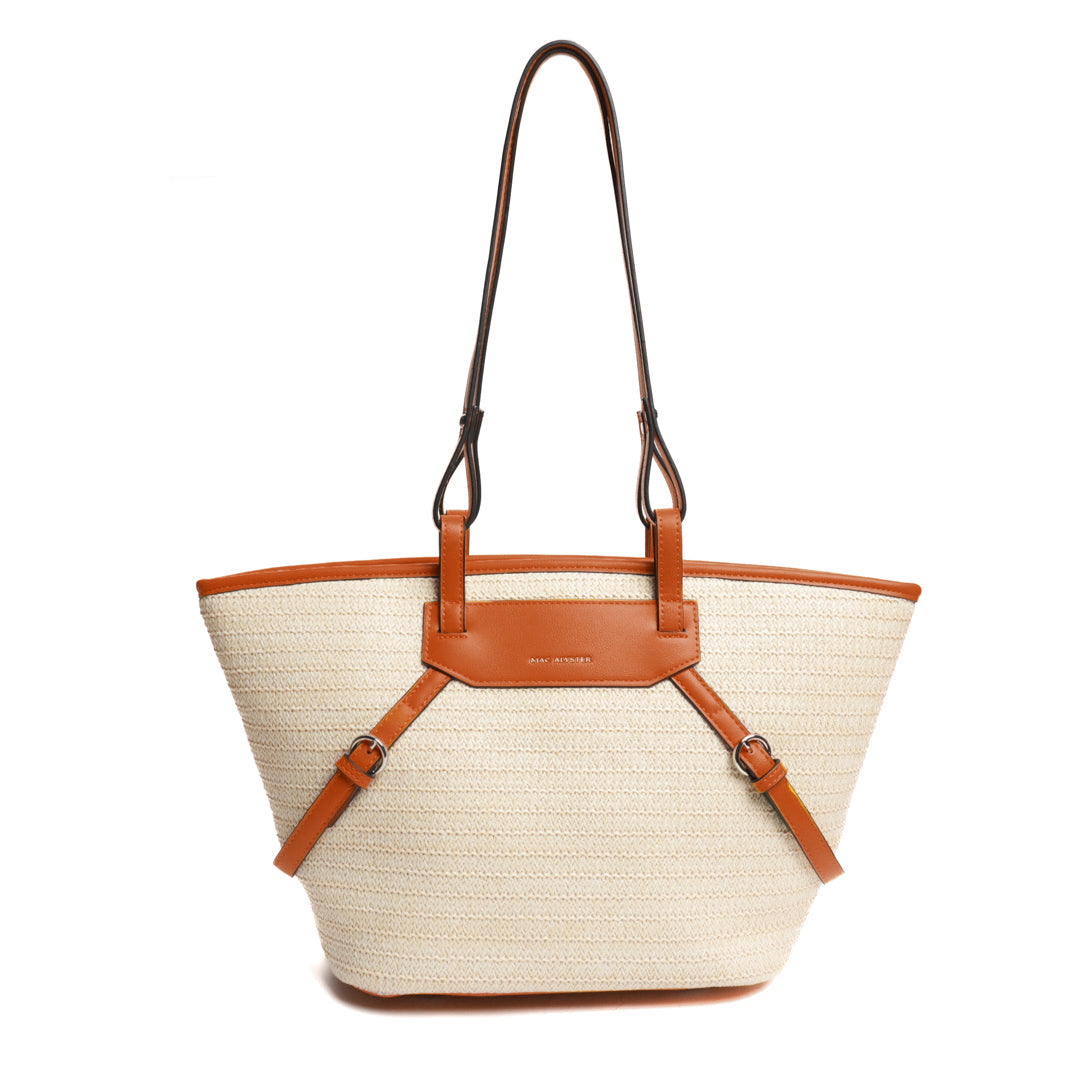 Sac cabas RIVIERA en matière synthétique COGNAC de face