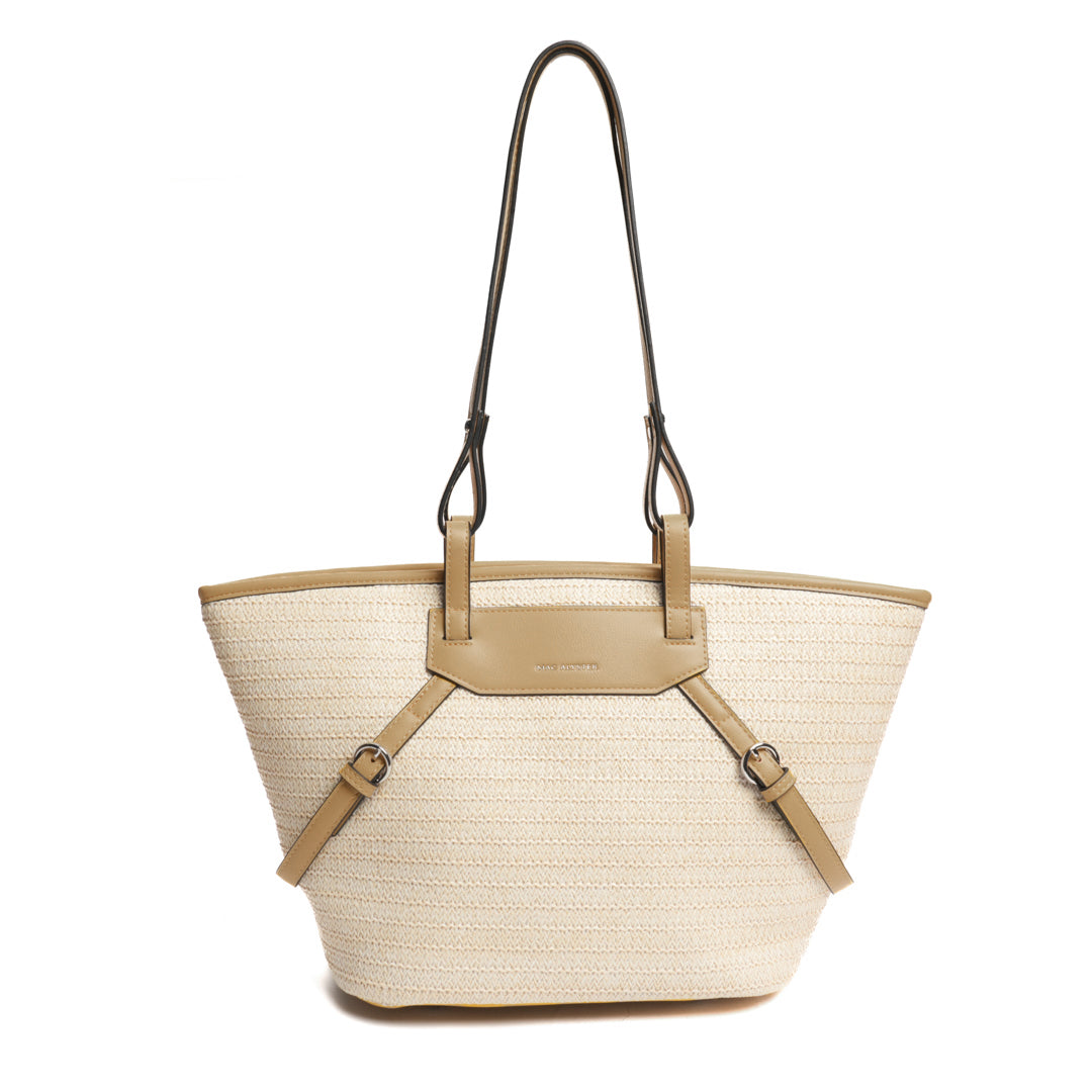 Sac cabas RIVIERA en matière synthétique TAUPE de face