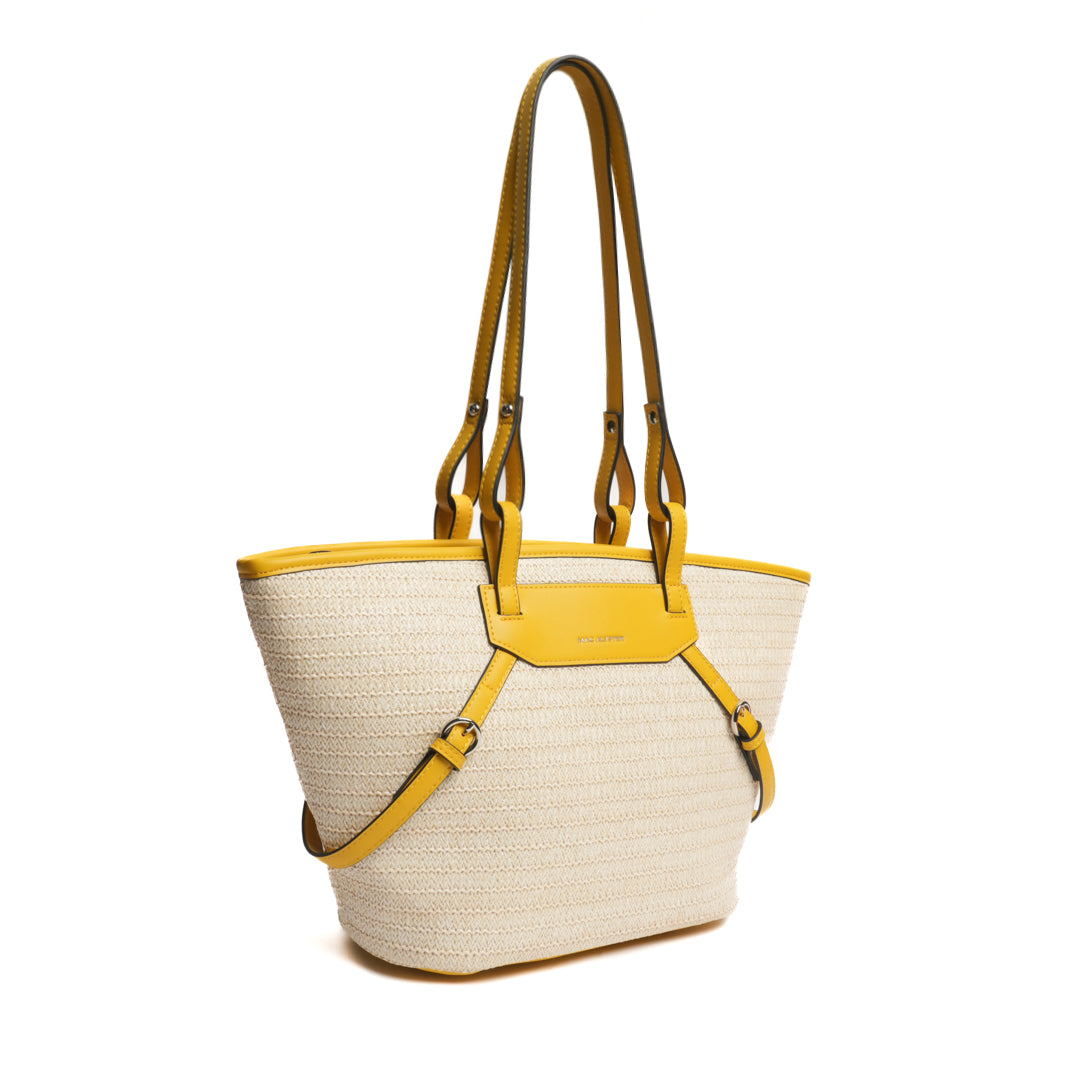 Sac cabas RIVIERA en matière synthétique MIEL de trois-quarts