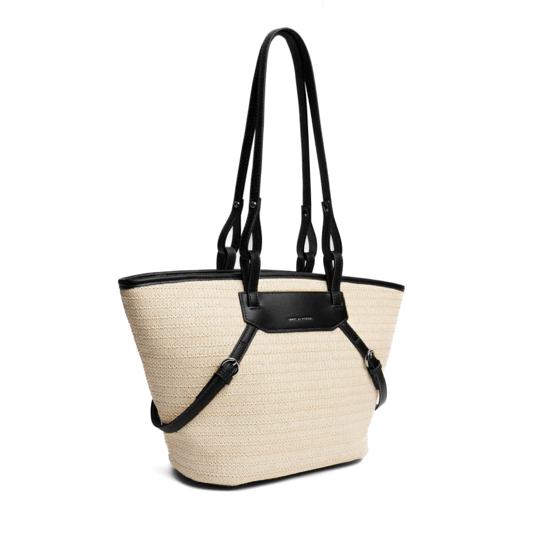 Sac cabas RIVIERA en matière synthétique NOIR de trois-quarts