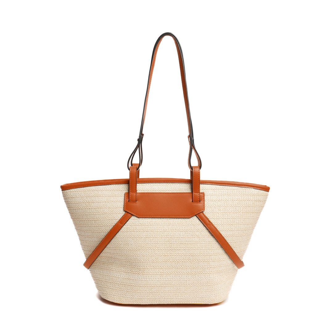 Sac cabas RIVIERA en matière synthétique COGNAC de dos
