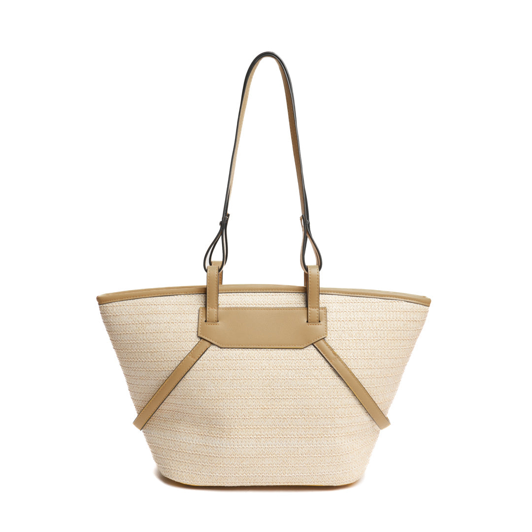 Sac cabas RIVIERA en matière synthétique TAUPE de dos