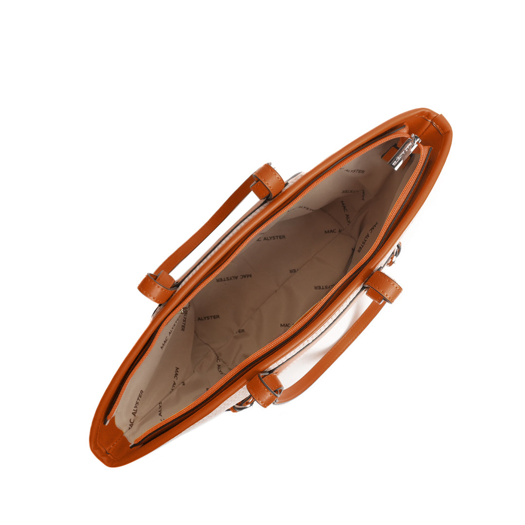 Sac cabas RIVIERA en matière synthétique COGNAC de haut