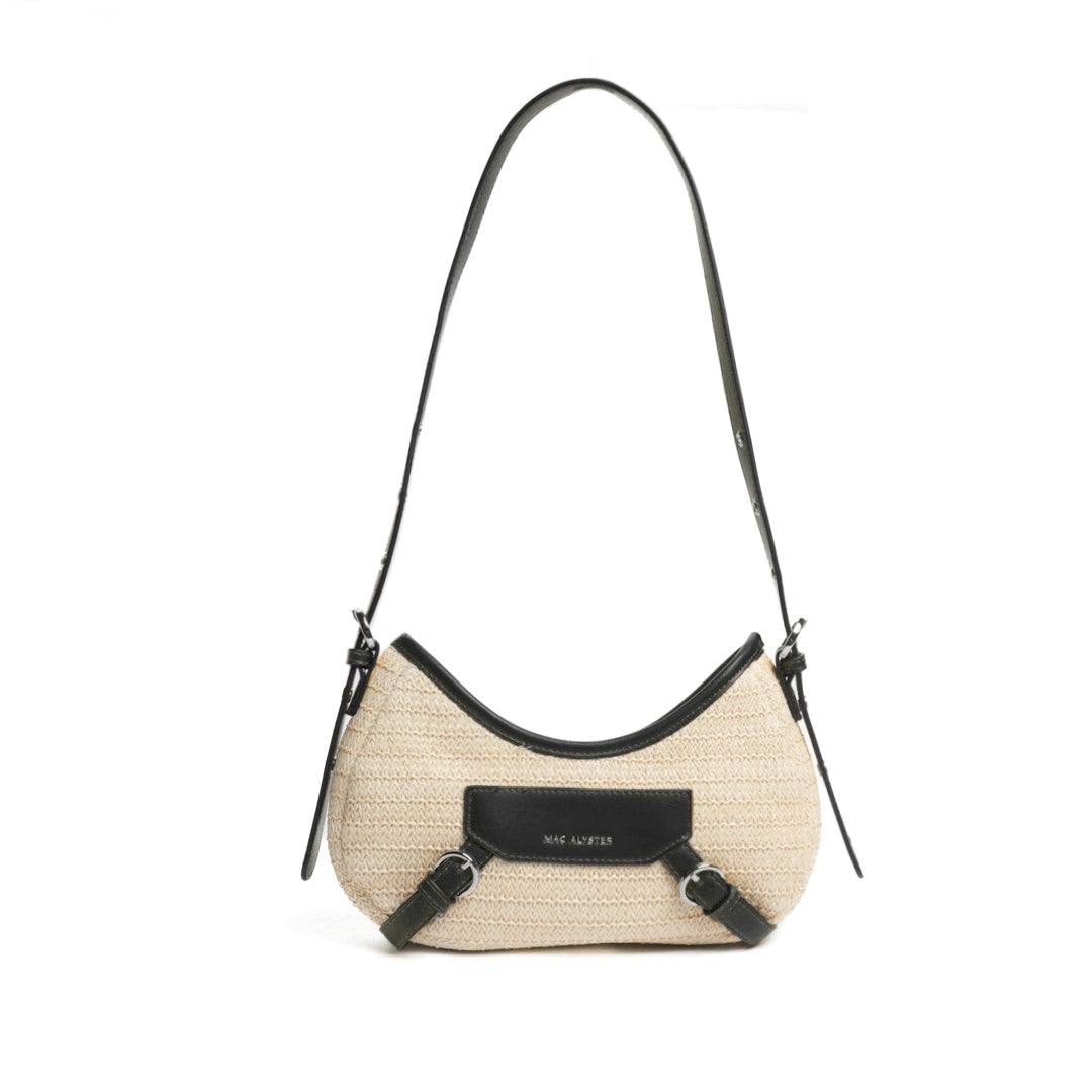 Sac baguette RIVIERA en matière synthétique NOIR de face