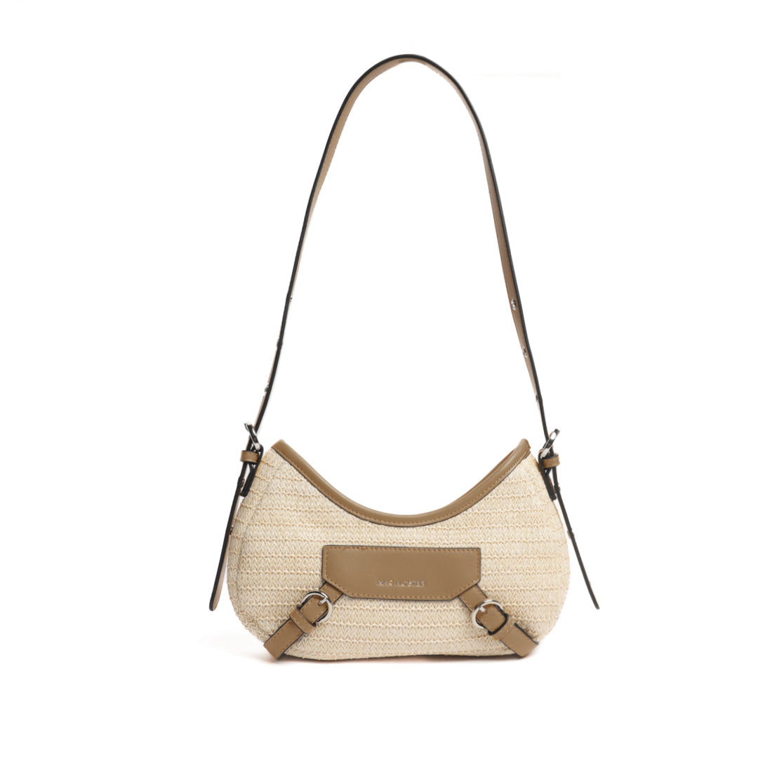 Sac baguette RIVIERA en matière synthétique TAUPE de face