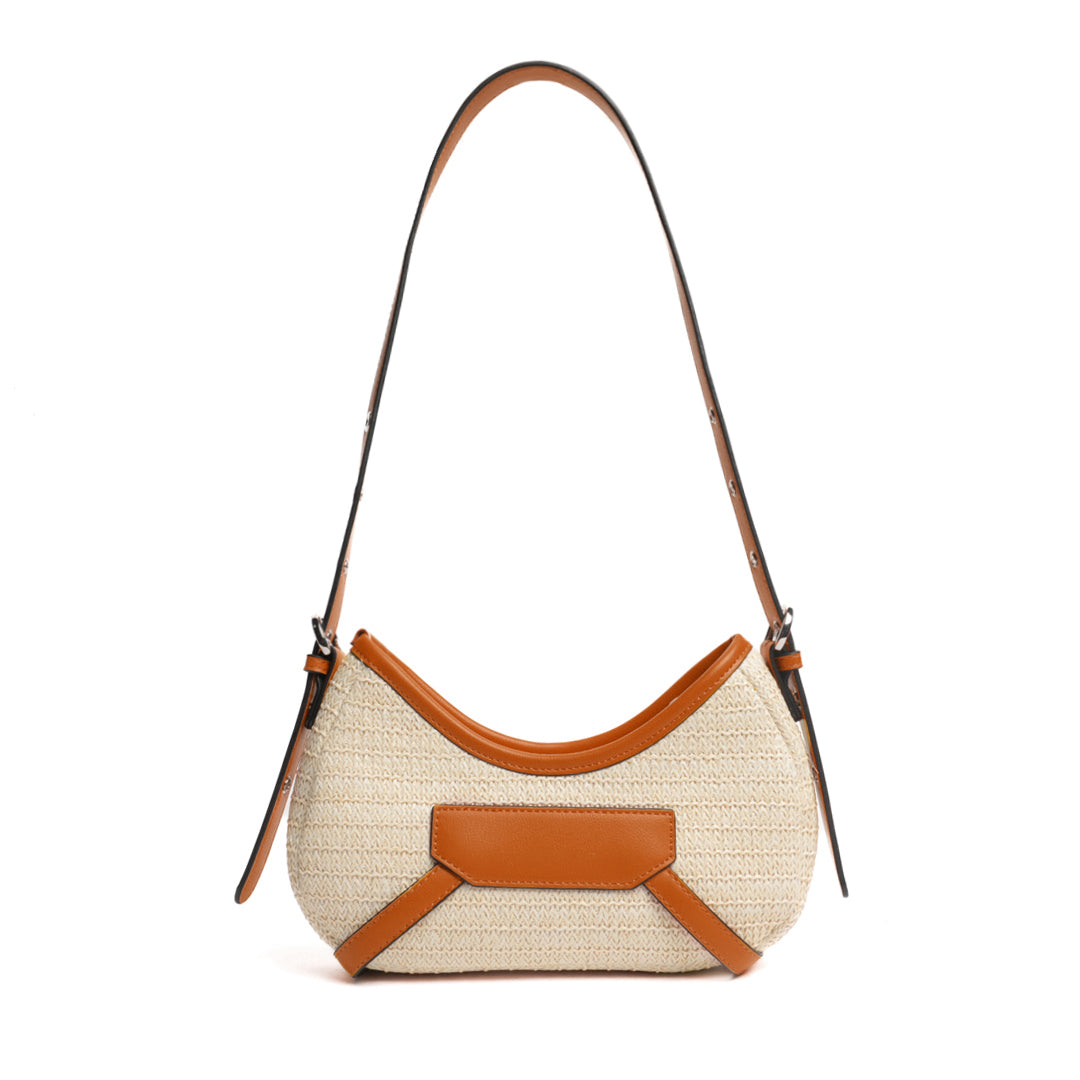 Sac baguette RIVIERA en matière synthétique COGNAC de dos