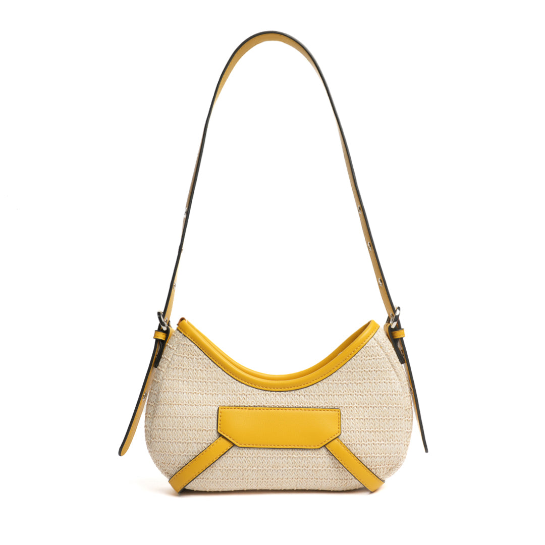 Sac baguette RIVIERA en matière synthétique MIEL de dos