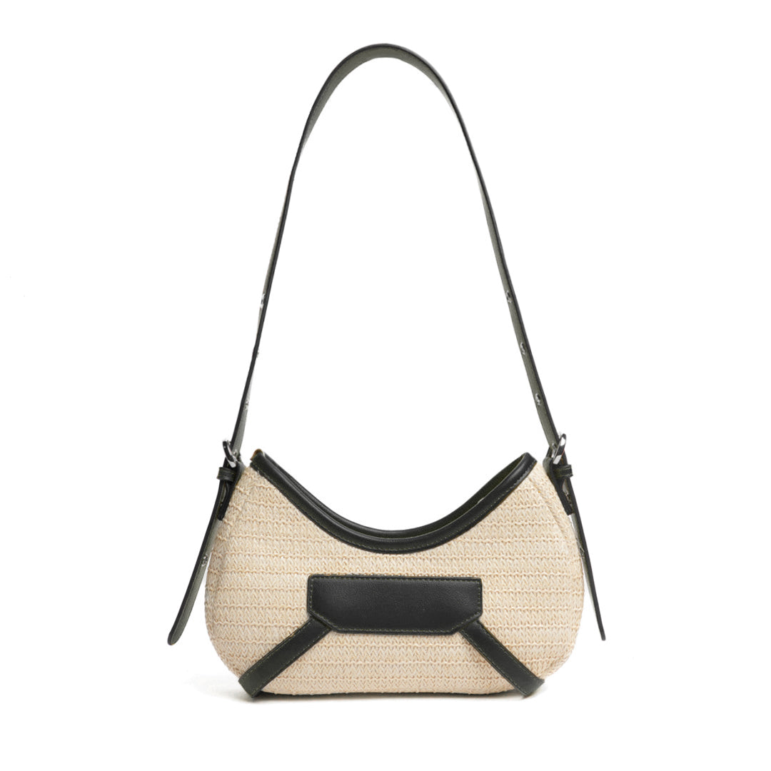 Sac baguette RIVIERA en matière synthétique NOIR de dos