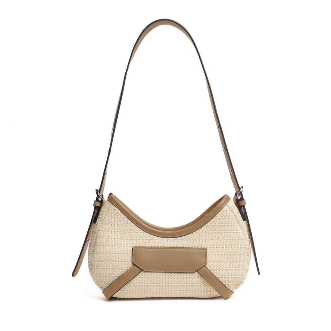 Sac baguette RIVIERA en matière synthétique TAUPE de dos