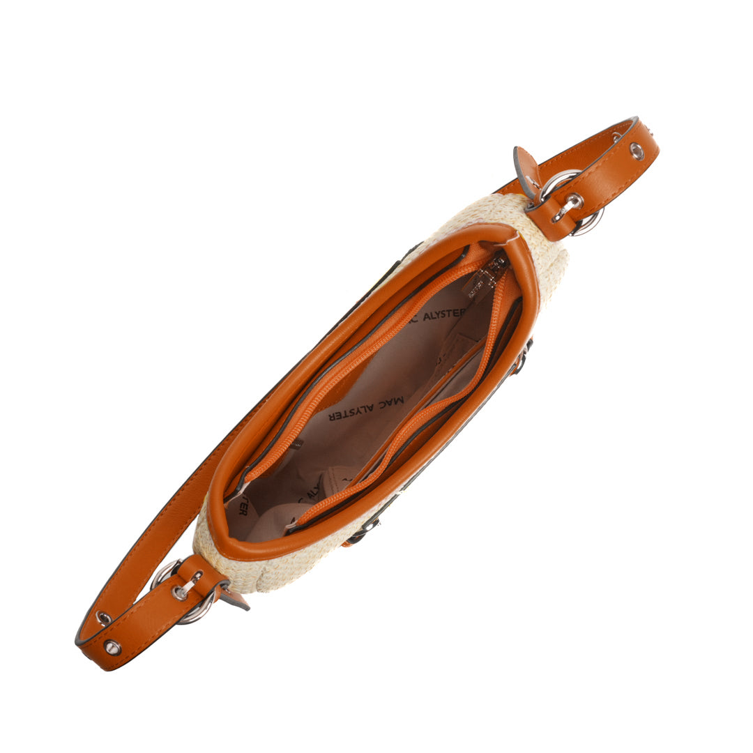 Sac baguette RIVIERA en matière synthétique COGNAC de haut