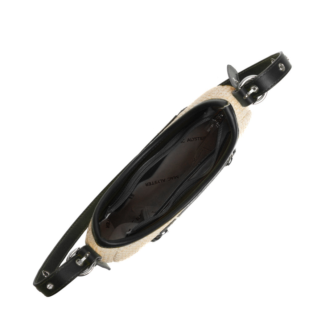 Sac baguette RIVIERA en matière synthétique NOIR de haut