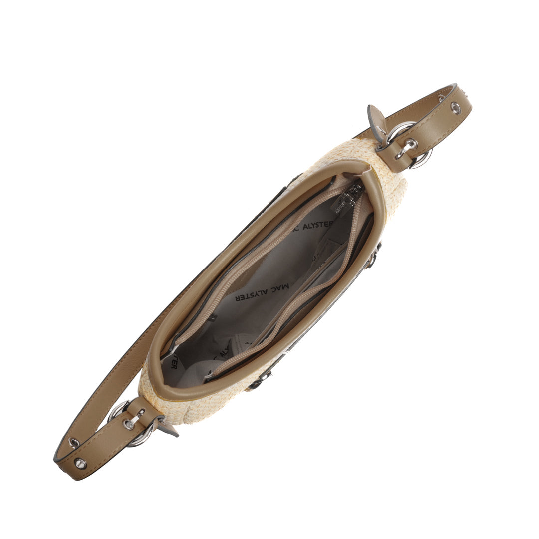 Sac baguette RIVIERA en matière synthétique TAUPE de haut