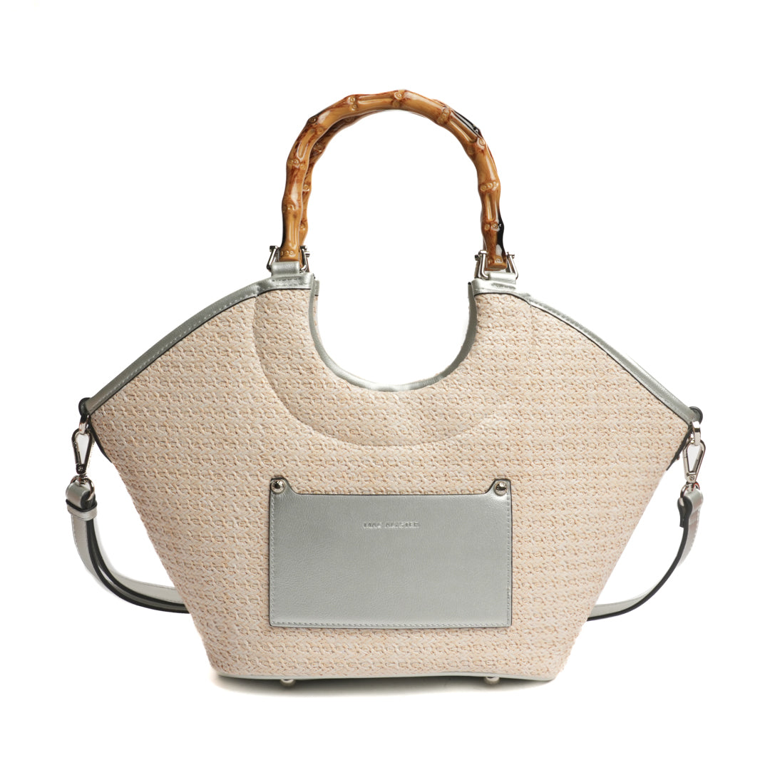 Sac cabas BAHAMAS en matière synthétique ARGENT de face