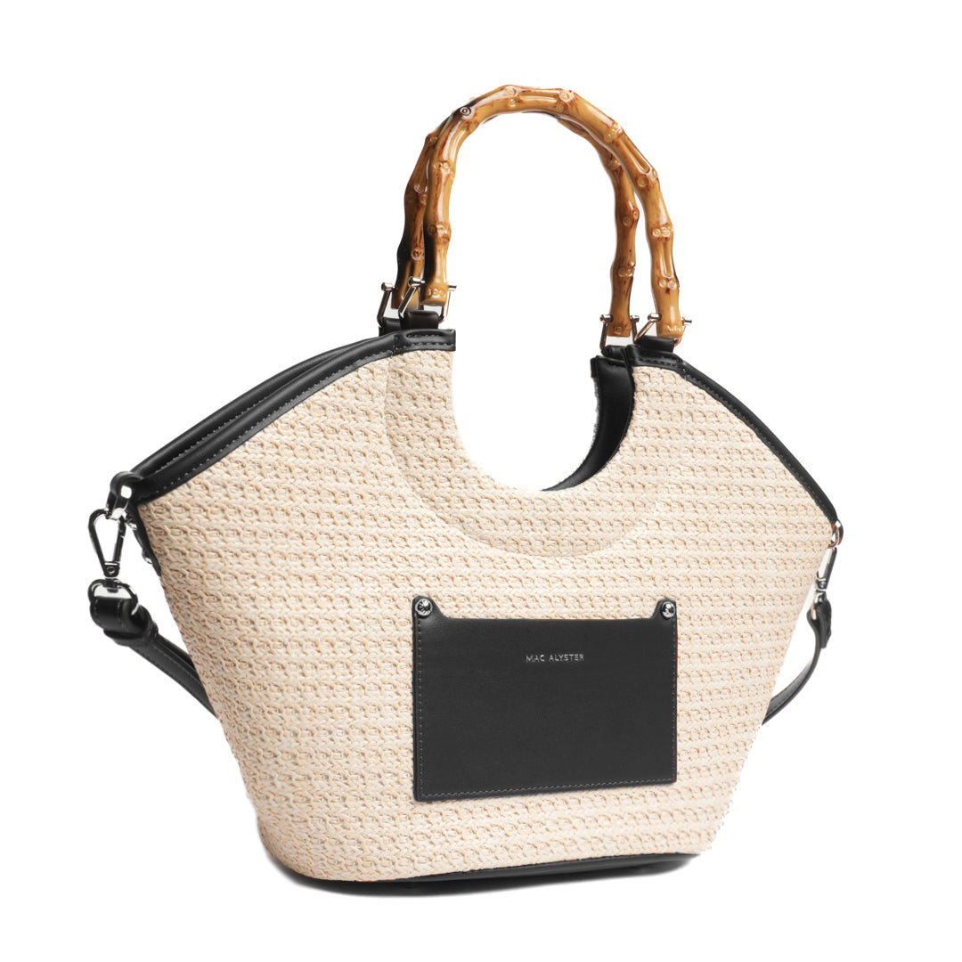 Sac cabas BAHAMAS en matière synthétique NOIR de trois-quarts
