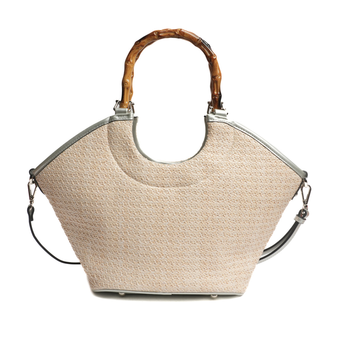 Sac cabas BAHAMAS en matière synthétique ARGENT de dos